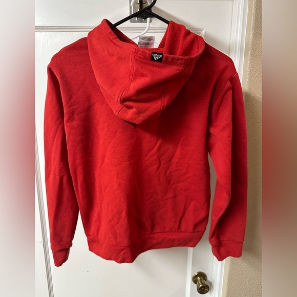 Adidas Kids Red Hoodie with Blue Logo - Picture 8 of 9
